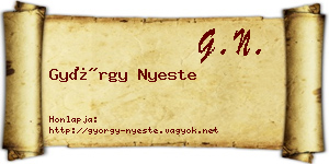 György Nyeste névjegykártya